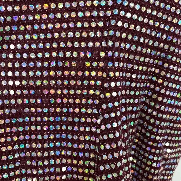 City Studio Slim Red Juniors' Sparkle Cowl-Back Bodycon Dress Size Medium - Picture 7 of 10